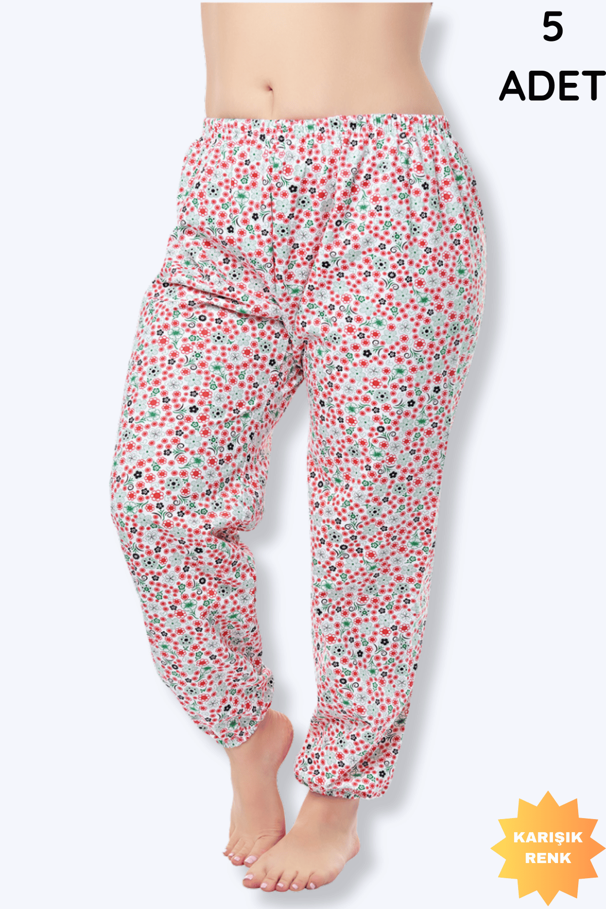 0056 Seher Kadın İki İplik Pijama Lastikli 5'li - 1