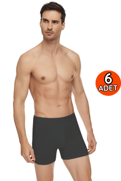 1251 Elit Erkek Modal Boxer 6lı Siyah 