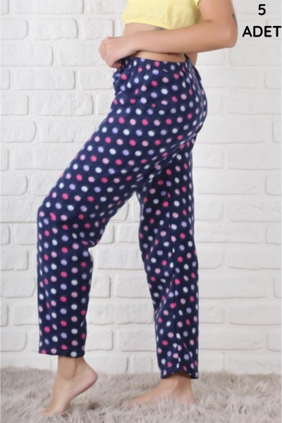 Kadın Polar Pijama 5'li Paket Asorti - 1